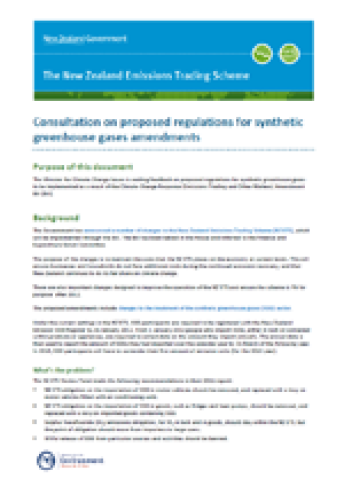 Consultation on proposed regulations for synthetic