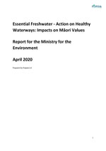 Cover essential freshwater action on healthy waterways impacts on maori values thumbnail