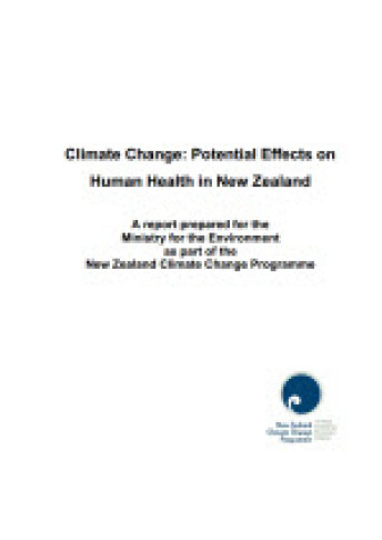 Cover for climate change potential effects on human health in New Zealand