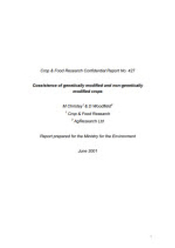 Cover for coexistence of genetically modified and non genetically modified crops