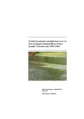 Cover of Trends in nuisance periphyton cover at NZ national river water quality network sites 1990 2006 0