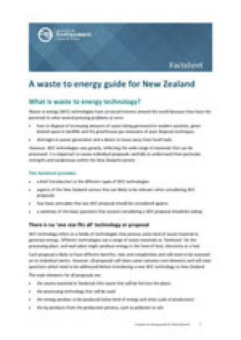 Cover of waste to energy guide for new zealand thumbnail