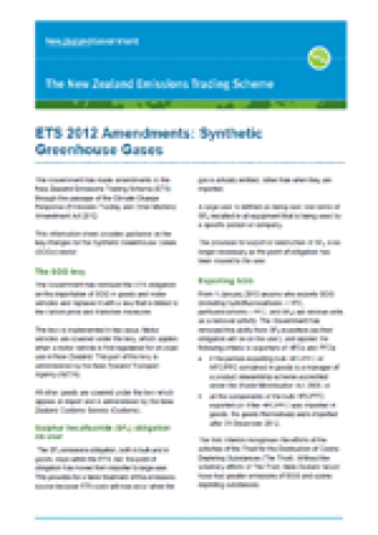 ETS 2012 Amendments Synthetic Greenhouse Gases cover