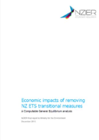 Economic impacts of removing NZ ETS transitional measures cover