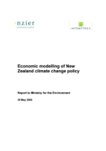 Economic modelling of New Zealand climate change policy cover