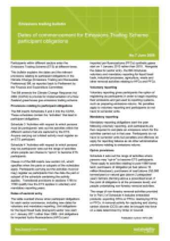 Emissions trading bulletin 7