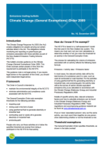 Emmissions trading bulletin 16