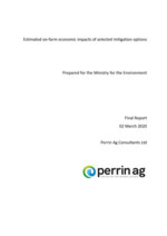 Estimated on farm economic impacts of selected mitigation options Cover thumbnail
