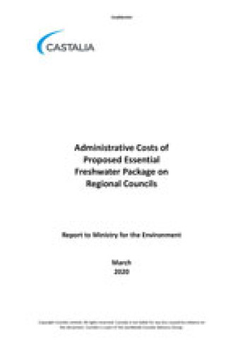 Impacts of Freshwater Package on Regional Councils Cover thumbnail