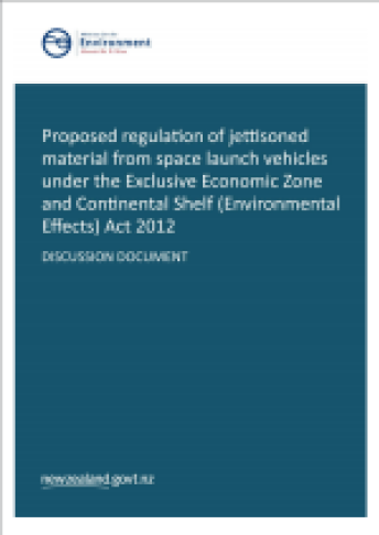 Proposed regulation of jettisoned material from space launch vehicles Discussion document cover