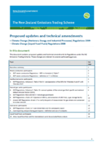 Proposed updates and technical amendments cover