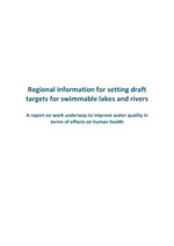 Regional information for settifor swimmable lakes and rivers cover