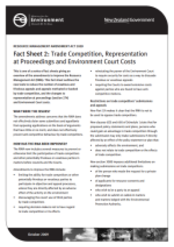 Resource Management Amendment Act 2009 Fact Sheet 2
