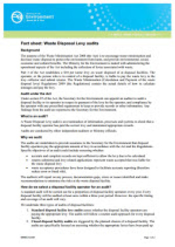 Waste disposal levy audits cover