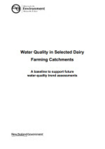 Water quality selected dairying farming catchments