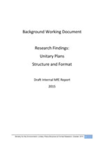 Web Cover Research Report Unitary Plan Structure and Format