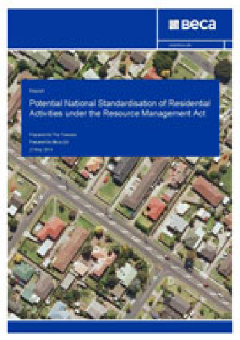 WebCovert  Potential National Standardisation of Residential Activities under the RMA