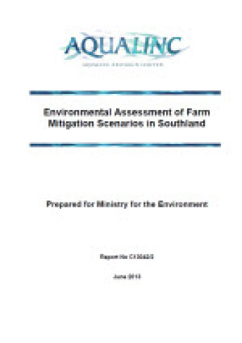 cover for environmental assessment of farm mitigation scenarios in southland