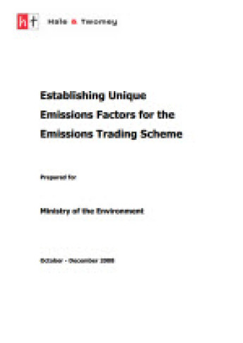 cover for establishing unique emissions factors for the ets