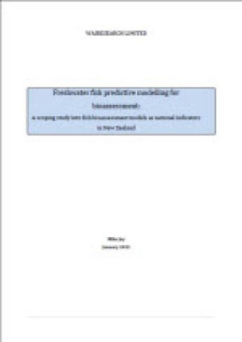 cover for freshwater fish predictive modelling bioassessment scoping study