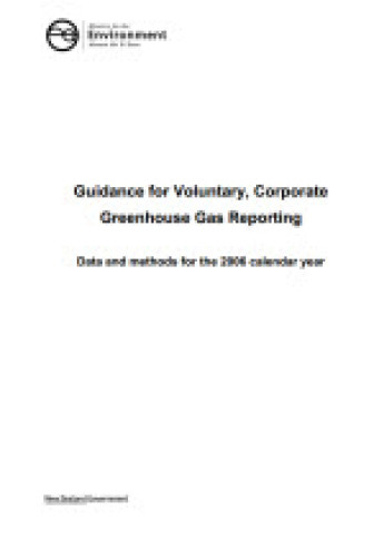cover for guidance for voluntary corporate greenhouse gas reporting 2006