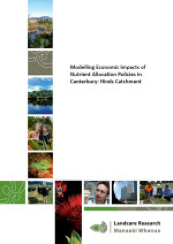 cover for modelling economic impacts of nutrient allocation policies in canterbury hinds catchment