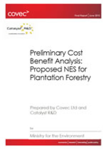 cover for preliminary cost benefit analysis proposed new for plantation forestry