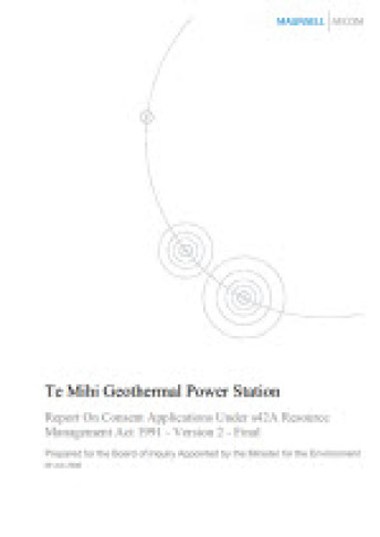 cover for report on consent applications under s42a resource management act 1991 version 2 final
