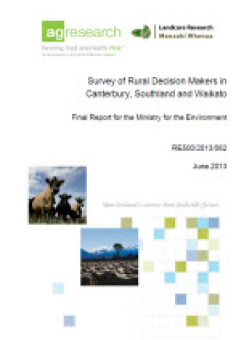 cover for survey of rural decision makers in canterbury southland and waikato