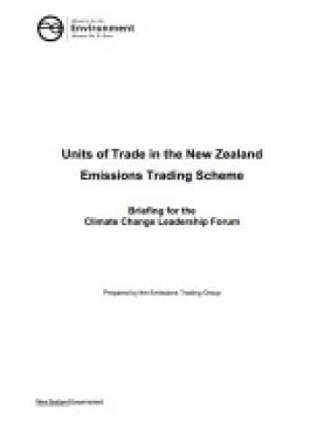 cover for units of trade in the new zealand ets