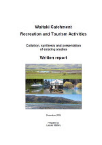 cover for waitaki catchment recreation and tourism activities
