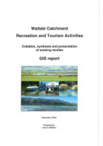 cover of waitaki catchment recreation and tourism activities gis report