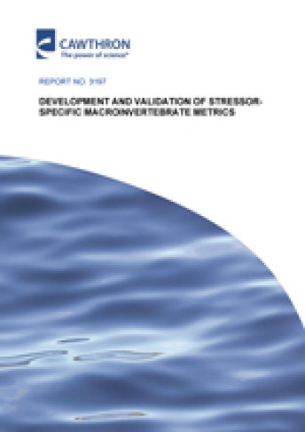 development and valadation of stressor specific macroinvertabrate metrics cover web