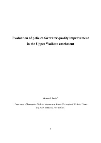 evaluation water quality upper waikato cover