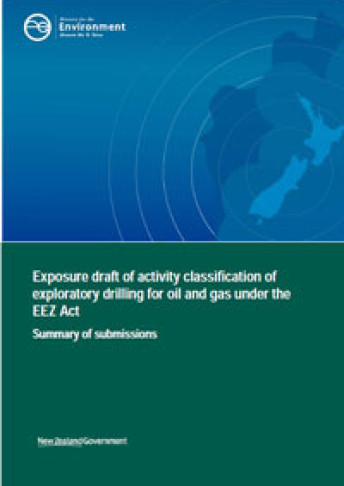exposure draft of activity classification of exploratory drilling for oil and gas under eez act summary of submissions