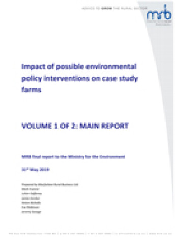 impact of possible environmental policy interventions on case study farms cover web