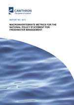 macroinvertebrate metrics for the npsfm cover