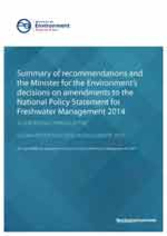 npsfm ministers decisions on recommendations cover