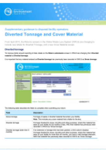 supplementary guidance disposal facility operators
