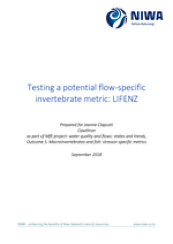testing potential flow specific invertebrate metric cover web