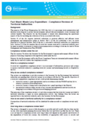 waste levy expenditure reviews territorial authorities cover