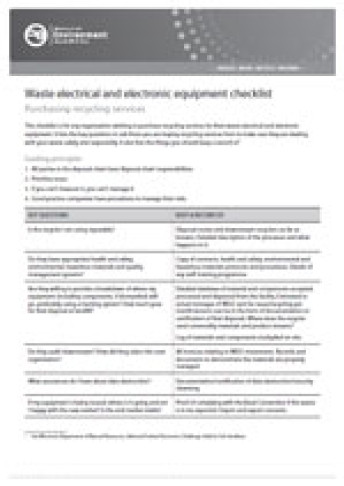 weee checklist purchasing recycling cover
