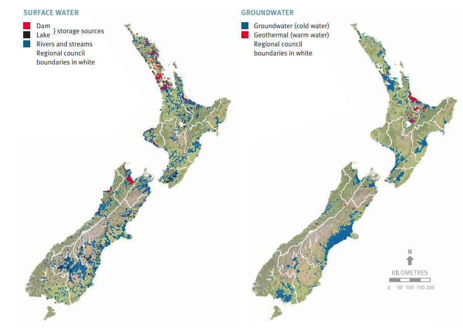 Distribution of Resource Consents for Surface Water and Groundwater