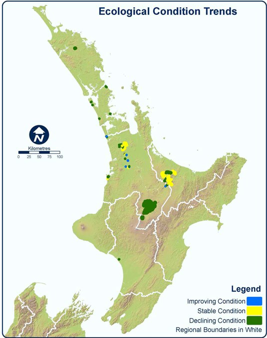 Figure 11 changes in ecological condition of north island lakes