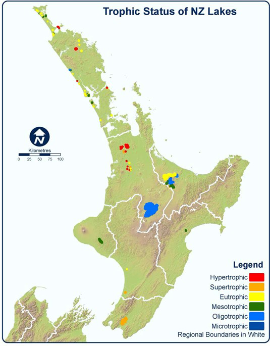 Figure 6 north island trophic status of new zealand lakes