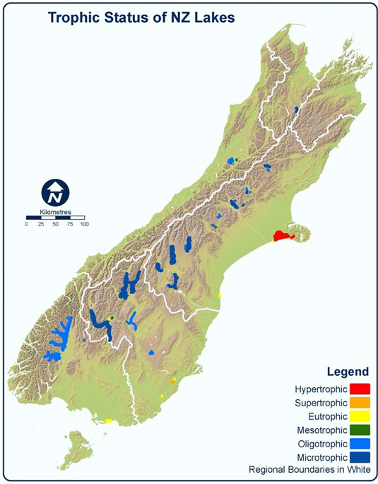 Figure 7 south island trophic status of new zealand lakes