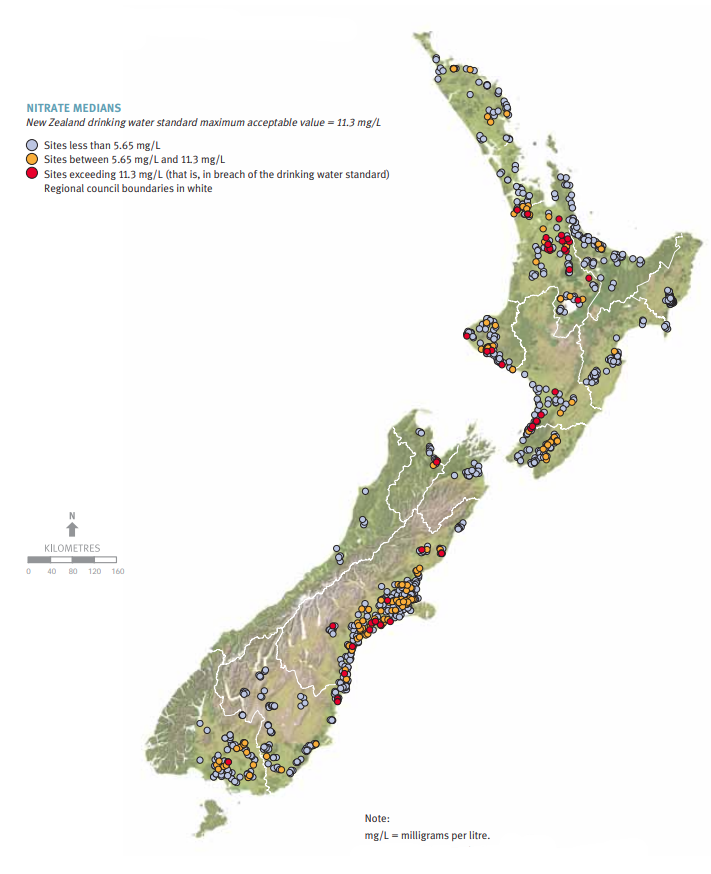 Median Nitrate Levels in Groundwater