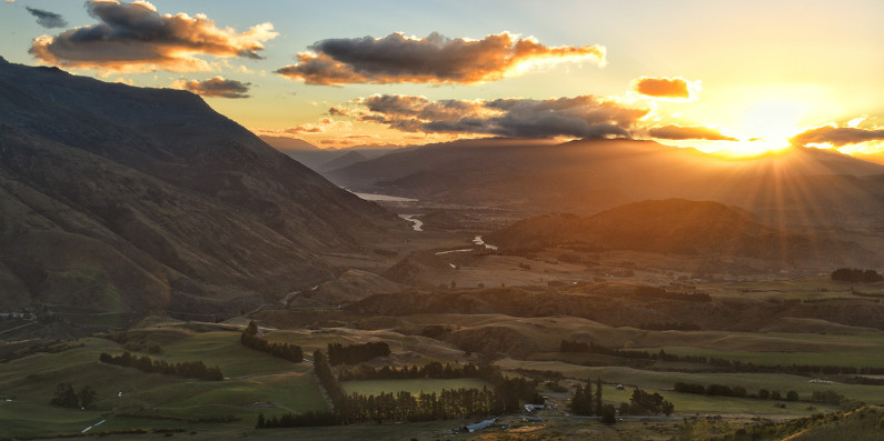 Landscape at sunset.