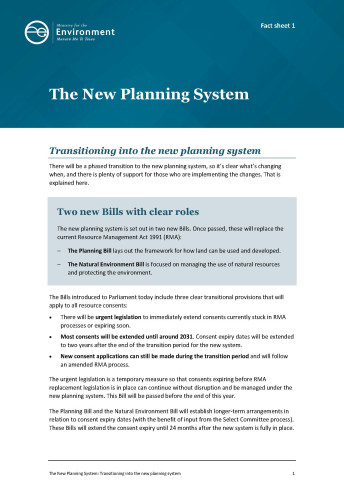 01 New Planning System factsheet   consent transition cover