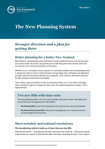 02 New Planning System factsheet   stronger direction and a plan for getting there cover